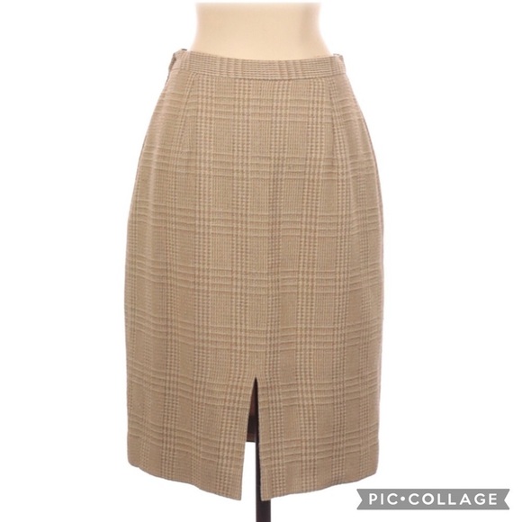 Jones NY Wool Plaid Knee Length Career Work Skirt - Picture 2 of 3